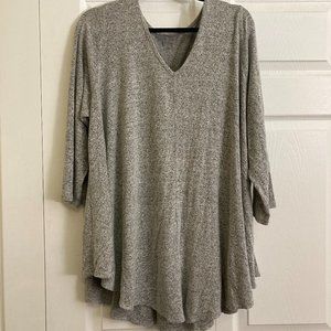 Women's Knit Sweater Top Cozy Plus Size Size 2XL Heathered Gray